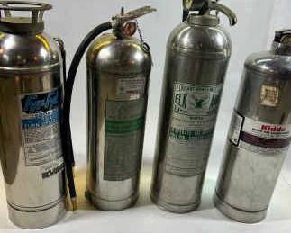 Lot D, 4 Vintage Fire Extinguishers