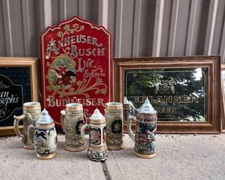 008 Vintage Beer Collectibles Signs Beer Steins