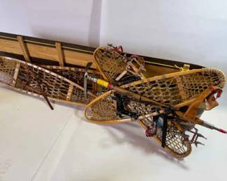 Vintage Snowshoe, Ice Axe, and Toboggan Mountaineering Gear Lot