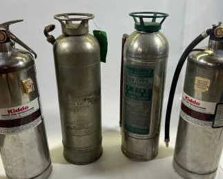 Lot C, 4 Vintage Fire Extinguishers