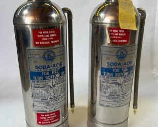 Lot H, 2 Vintage SodaAcid Fire Extinguishers