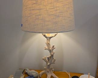 Pair White Coral lamps.