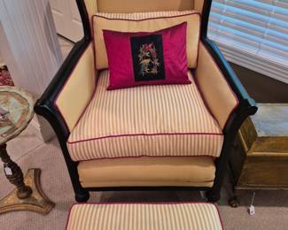 Custom upholstered over sized easy chair.