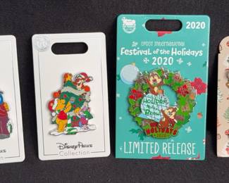 Disneyland NEW ‘Christmas’ Trading Pins * Disneyland Paris Mad Hatter * Limited Release Chip & Dale