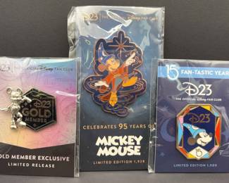 New Disney Fan Club D23 Limited Release Anniversary Trading Pins * Gold Member Pin