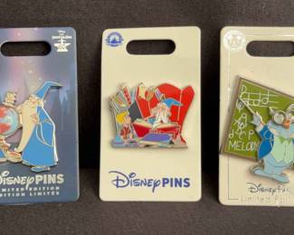 Disney NEW Trading Pins * Sword In The Stone’s Merlin, Owl & Arthur * Limited Editions