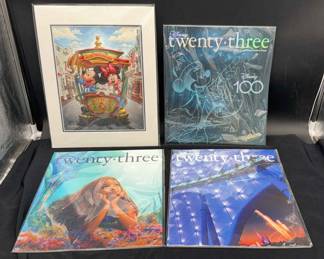 Mickey & Minnie Matted Print & 3~ NEW ‘Disney Twenty Three’ Magazine