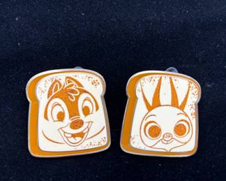 Limited Edition Toast Series Hong Kong Disneyland Trading Pins * Zootopia , Chipmunks