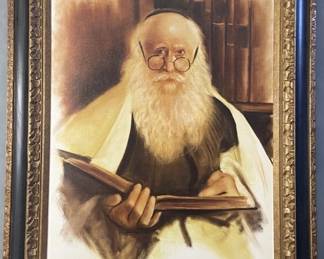 Original Oil Painting Rabbi Sidlauskas Signed