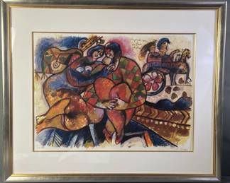 Theo Tobiasse Signed Serigraph Un Peuple Assis