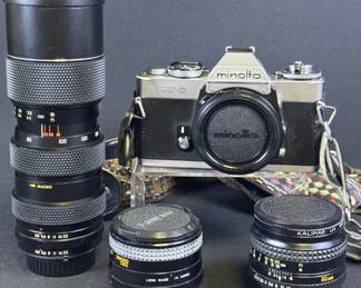 Vintage Minolta XD5 Film Camera & 3 Lenses