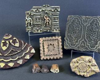 Indian Carved Wood Textile Printing Blocks