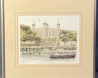 Tower Of London Watercolor Signed