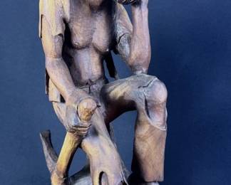 Carved Wooden African Statue Emile Jr Louis
