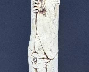Vintage Bob Black Pot People Sculptural Vase