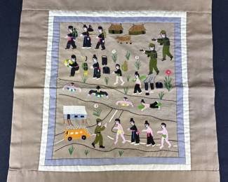 Hmong Embroidered Story Cloth