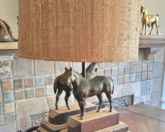 unique brass horse lamp, very heavy