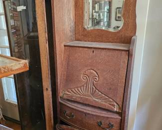 Oak cabinet with desk