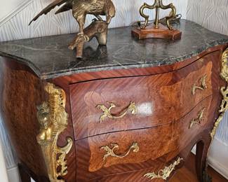 Beautiful ornate bombe desk 