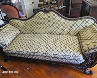 Victorian couch with modern fabric