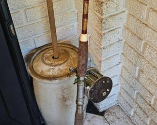 butter churn and vintage reel