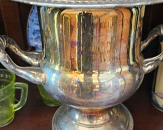 plated ice bucket, great as vase or in a shelf
