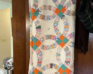 Hand made wedding ring quilt