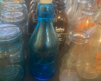 Antique Glass Milk Bottles