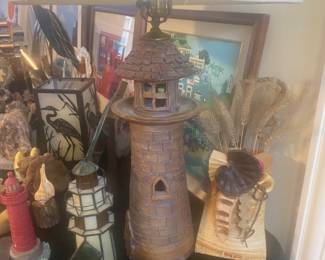 Reinert Lamp, Lighthouse Signed