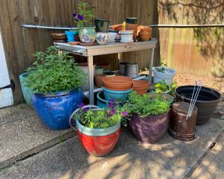 Terra cotta and heavy flower and garden planters