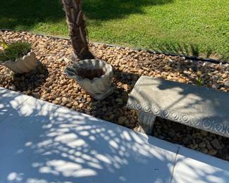 Concrete benches and planters