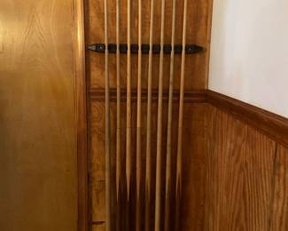 Pool sticks go with pool table