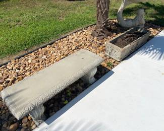 Concrete benches and planters