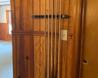 Pool sticks go with pool table