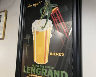 Framed Vintage Beer Frog Advertisement, $60 