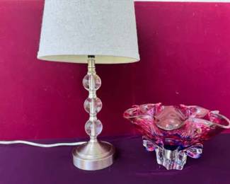 Glass Bowl And Lamp