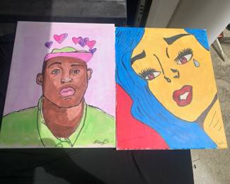 Two Handpainted Portraits