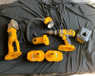 Three Dewalt Tools, 2 18V Batteries, And Charger
