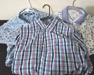 Lot Of 3 Blue Patterned Mens Shirts