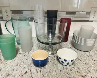 Trifle Bowl, Plastic Tumblers More