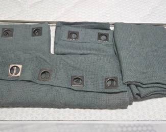 Gray Grommett Curtains With Rod