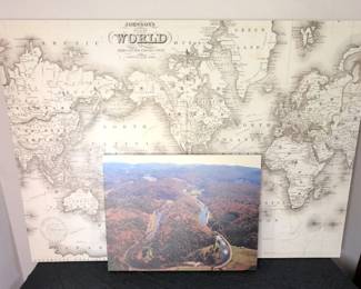 Lot Of 2 Canvas Art Pieces