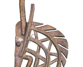 Old African Bambara Ci Wara (Chi Wara) headdress that was worn in dances at the beginning of the rainy season 