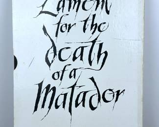 Book, Lament for the Death of a Matadors 
