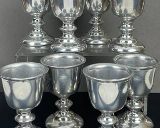 Vintage Wilton Armetale Plough Tavern Wine Goblets