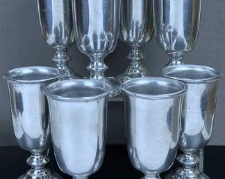 Vintage Wilton Armetale Plough Tavern Water Goblets