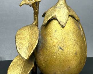 Gilded cast iron pear jar