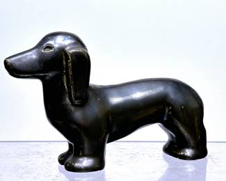 Antique Rookwood Art Pottery Dachshund Dog Figurine