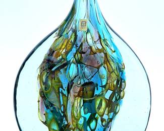 Vintage mid century Mdina Art Glass Bud Vase made in Malta