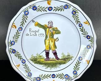 French Faience Plate of Rouget de Lisle 